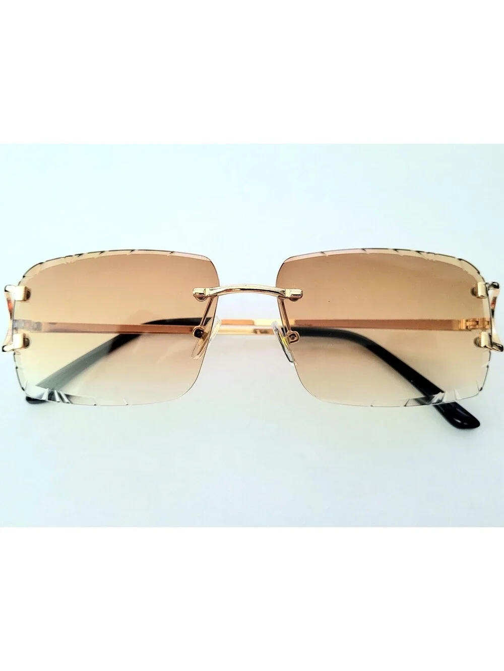 Piccadilly Gld Brw Gradient C Diamond Cut Designer Sunglasses
